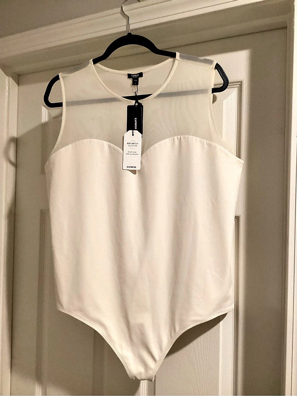 Express White Mesh Bodysuit XL